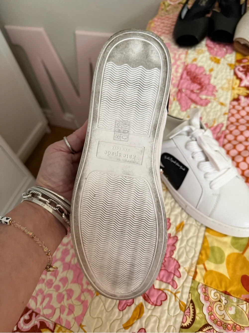 kate spade white leather